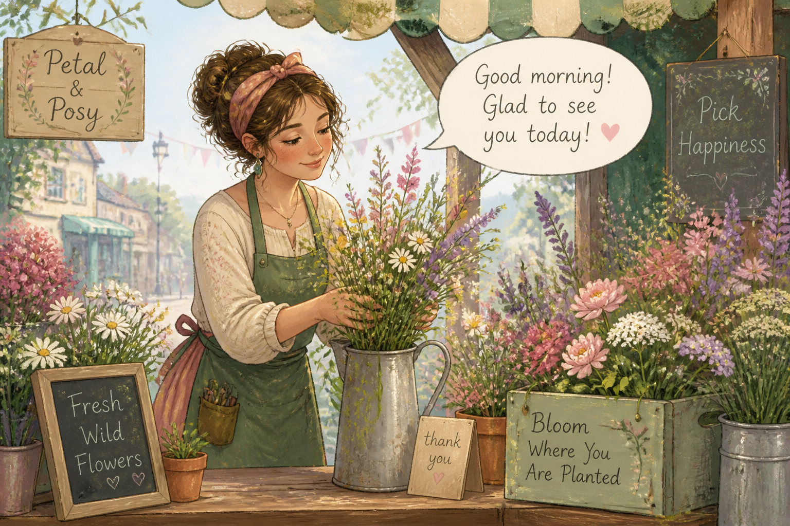 Storybook market greeting