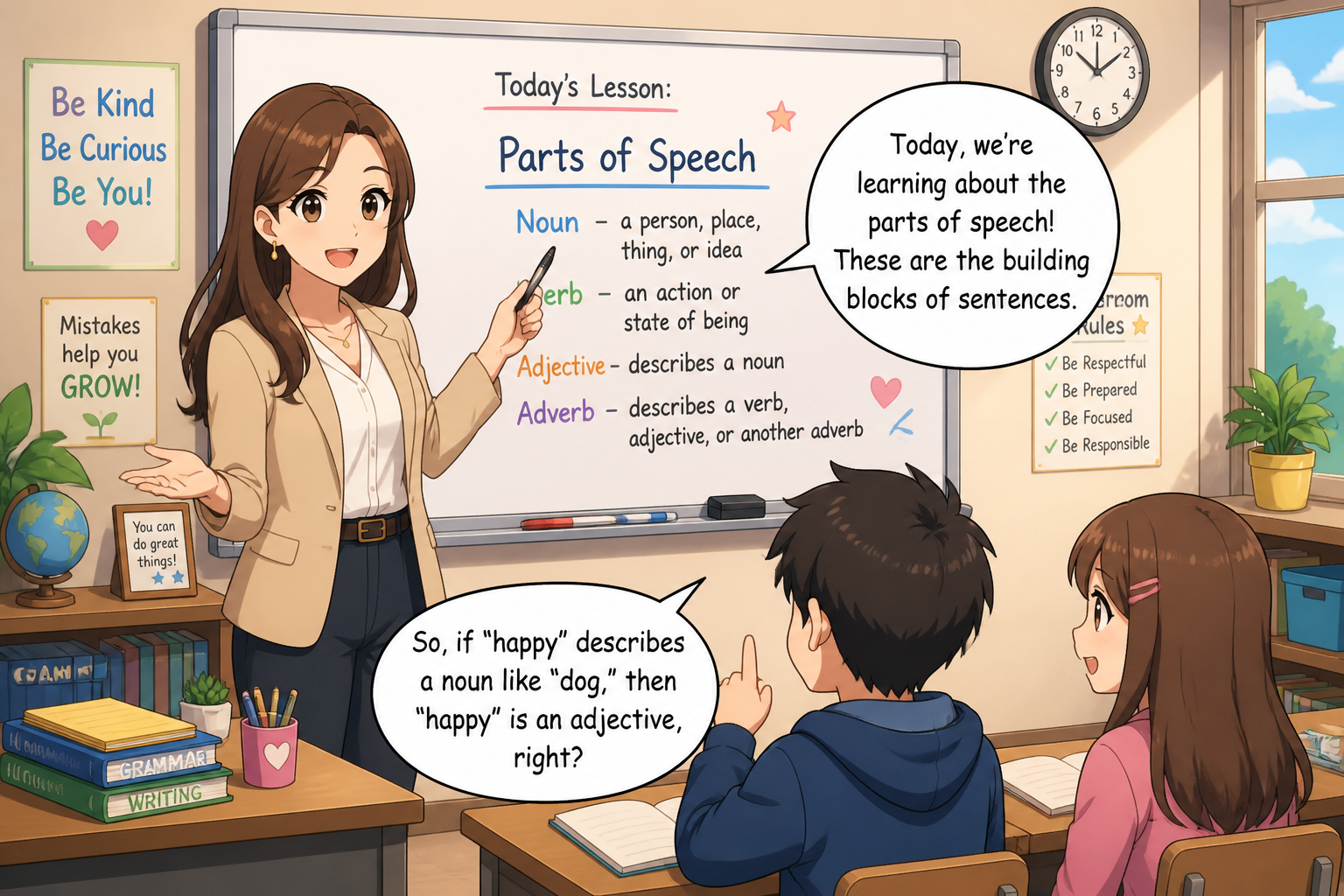 Teacher dialogue scene
