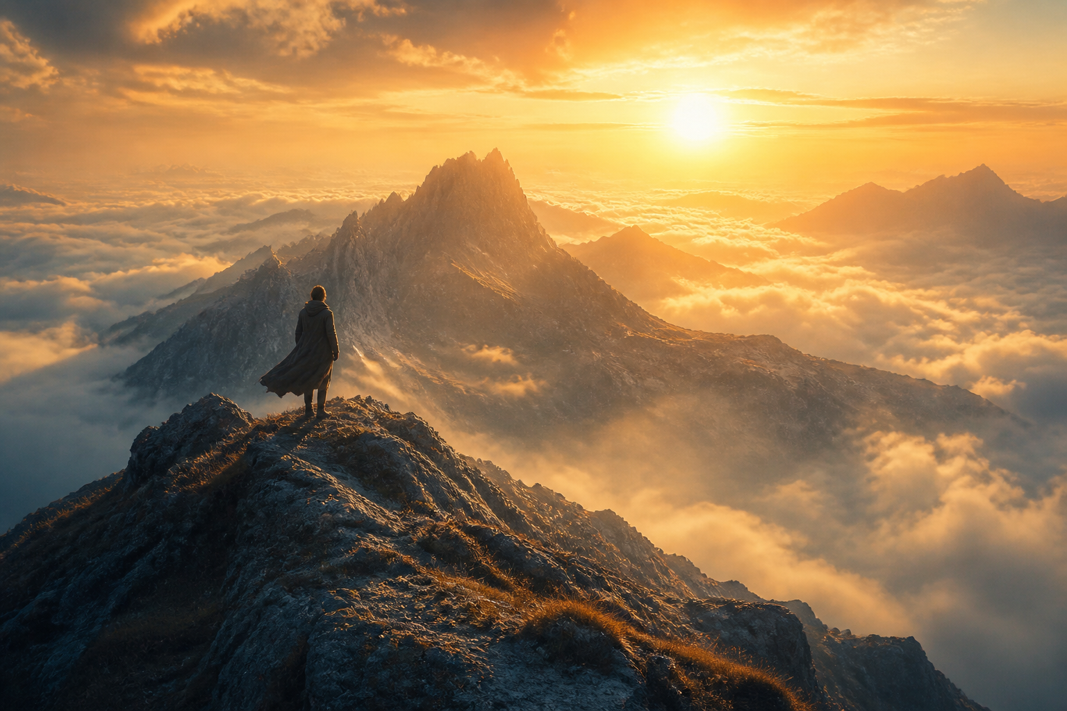 Epic orchestral sunrise