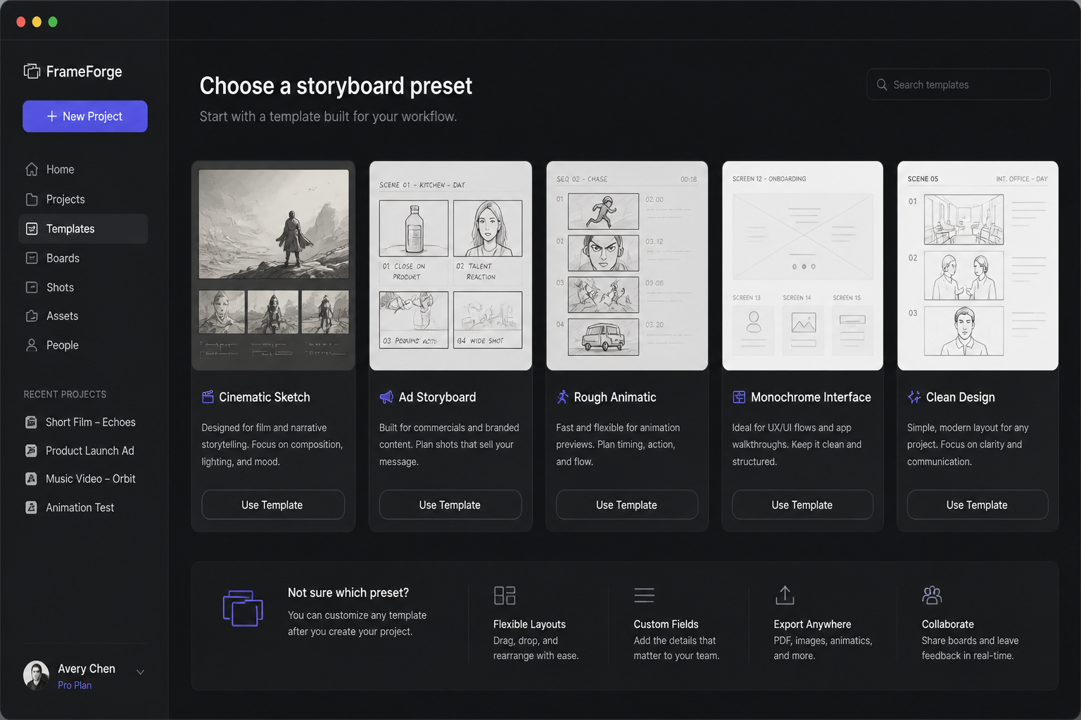 Pick a storyboard style