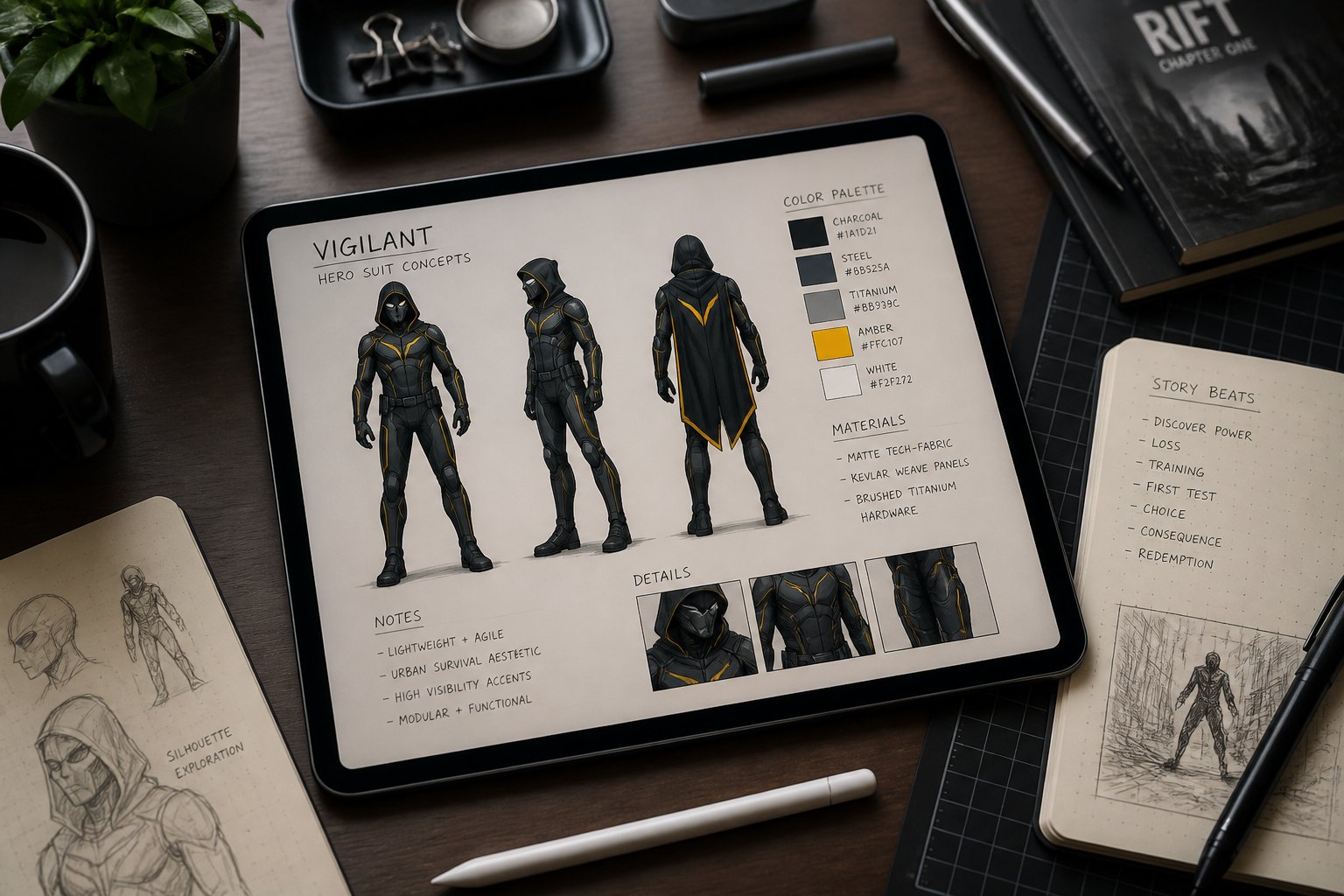 Describe the hero look