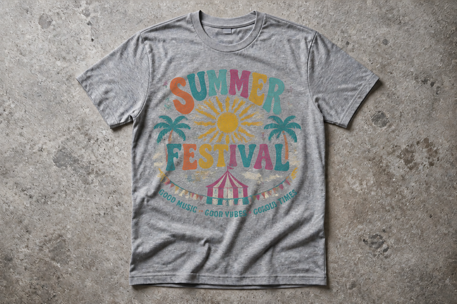 Flat lay festival print (after)