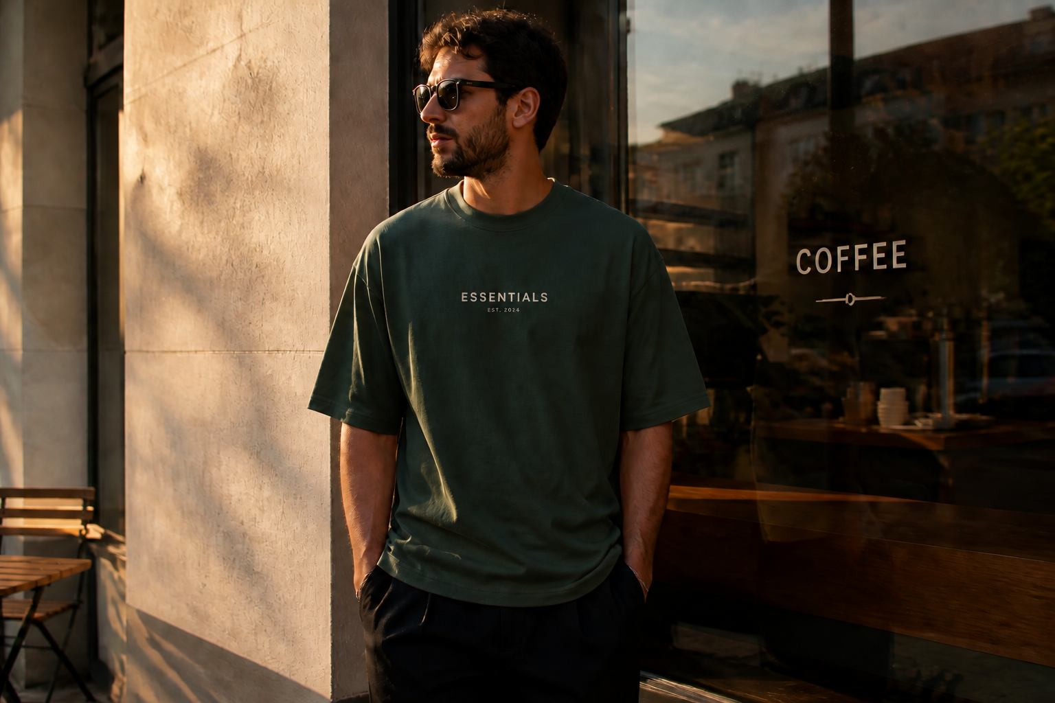 Streetwear cafe mockup (after)