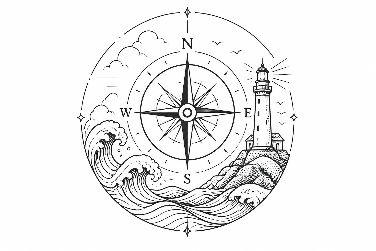 Compass travel tattoo