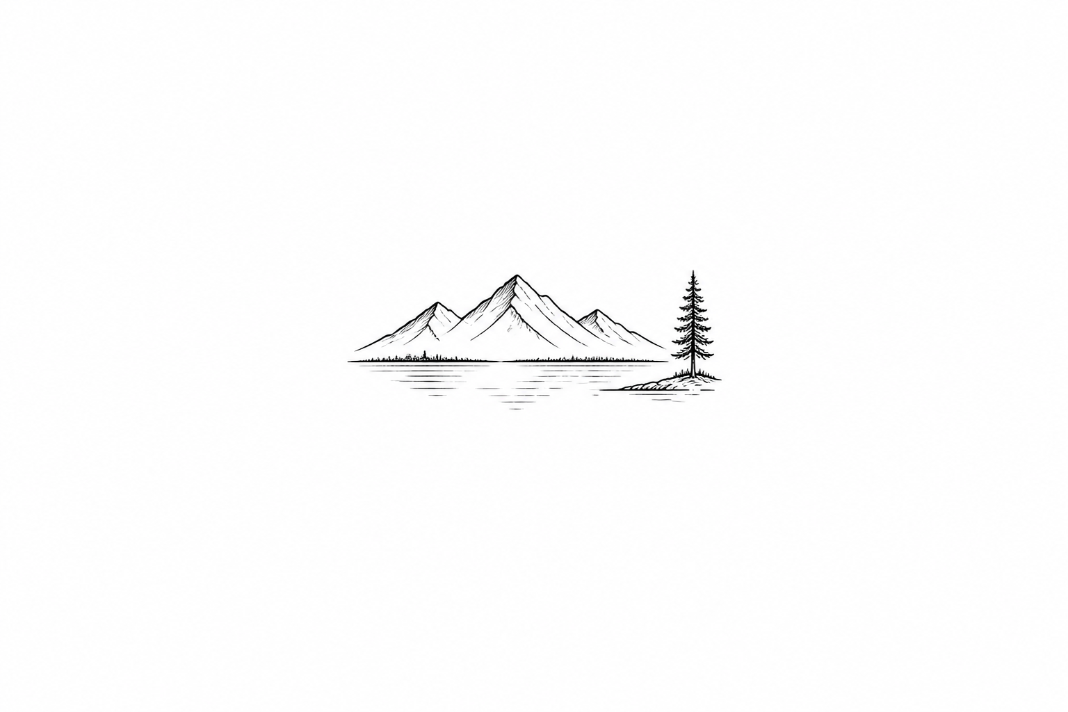 Minimal mountain tattoo