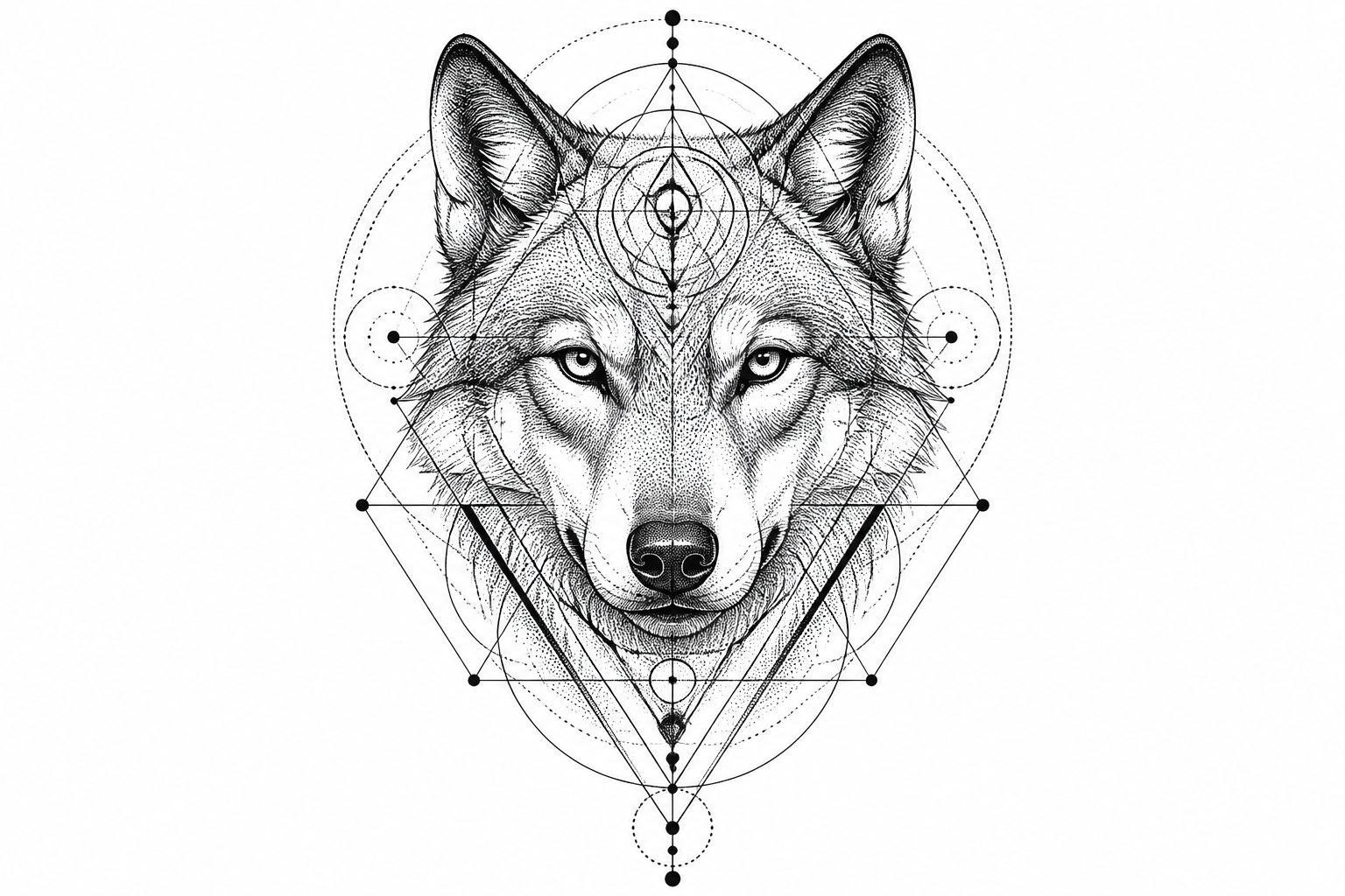 Geometric wolf design