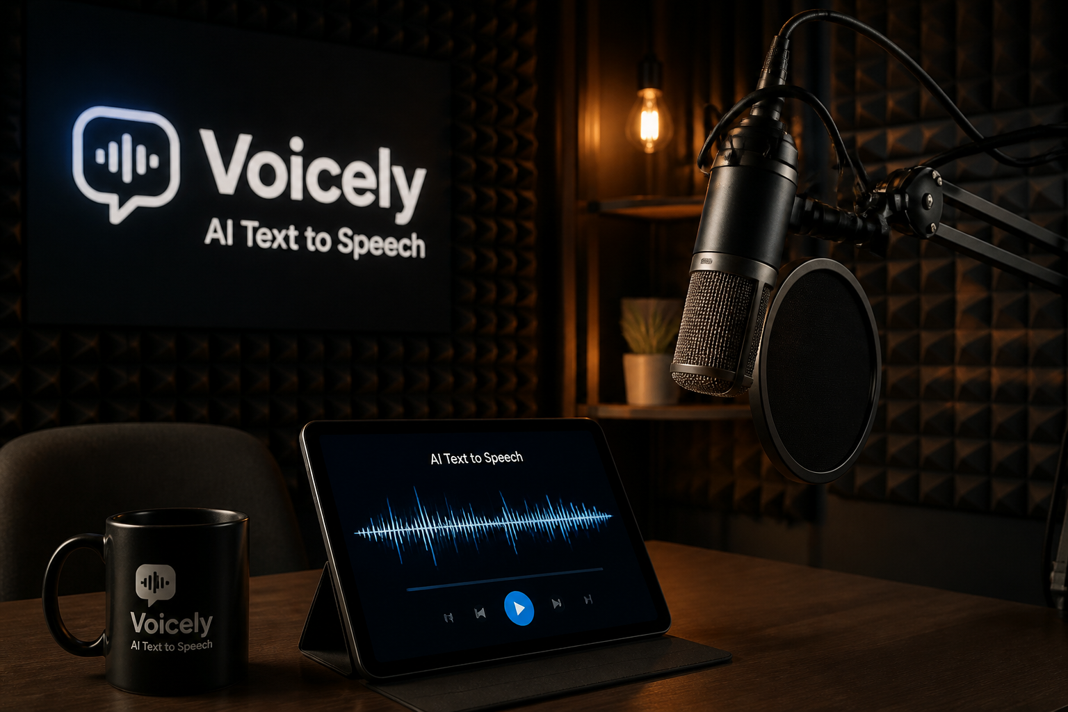 Podcast voiceover scene