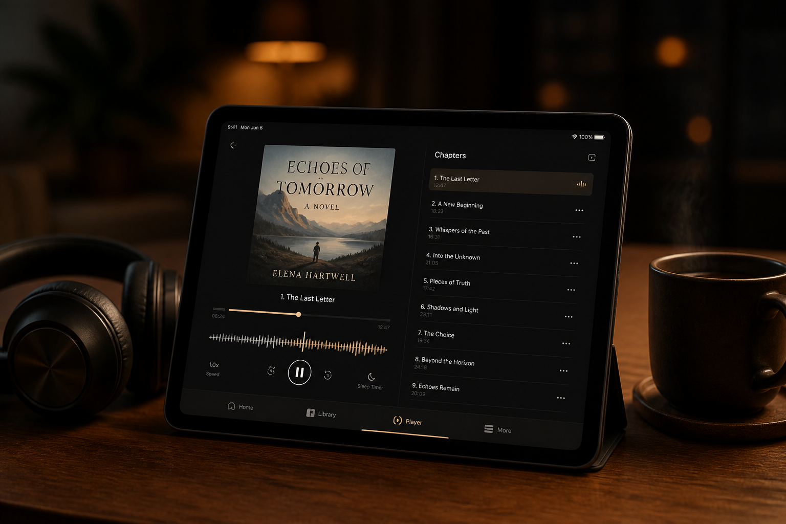 Audiobook player mockup