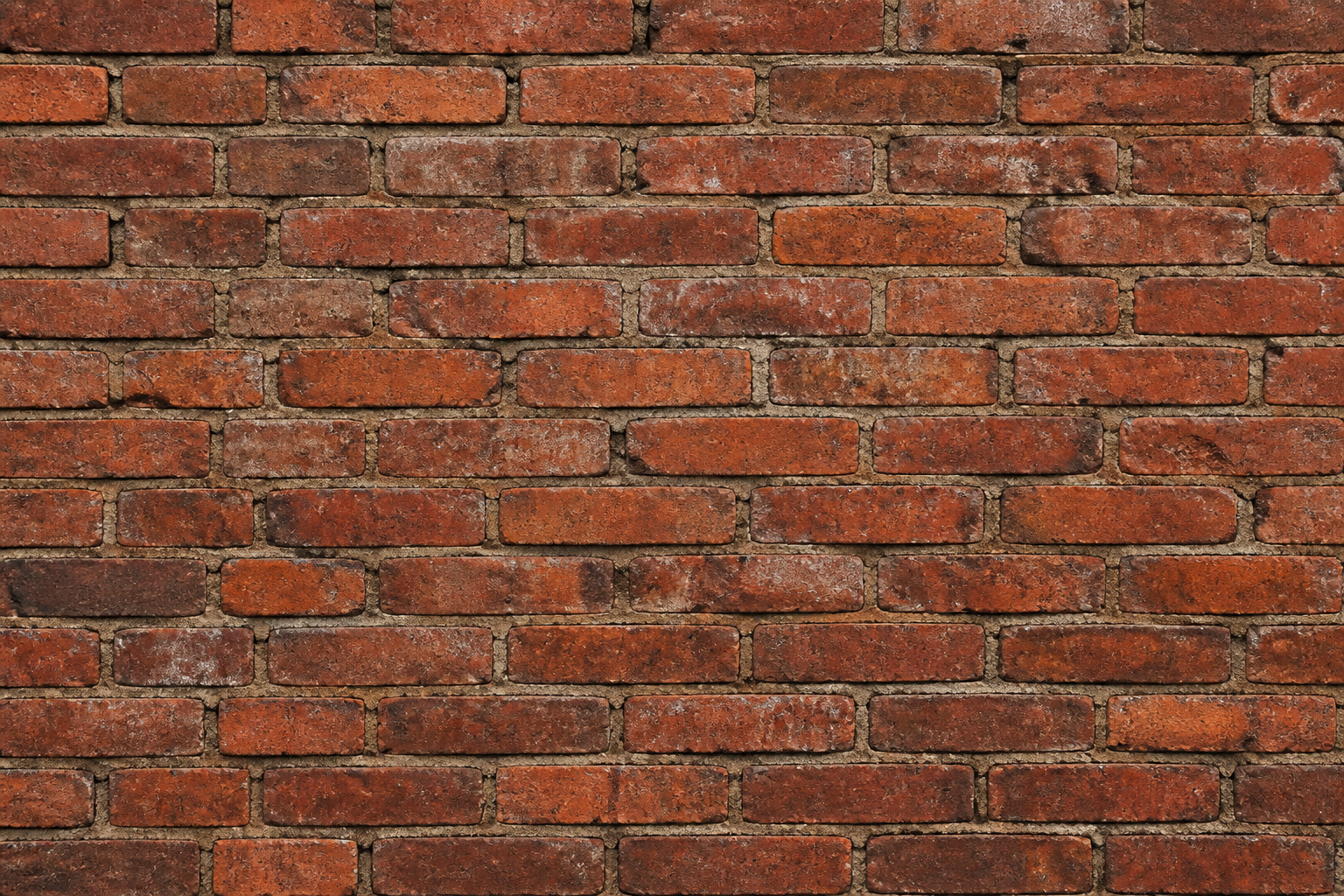 Aged red brick wall