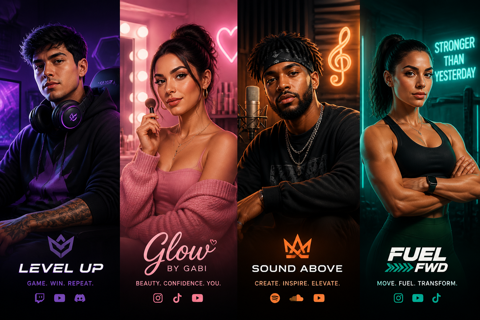 Strong creator branding looks