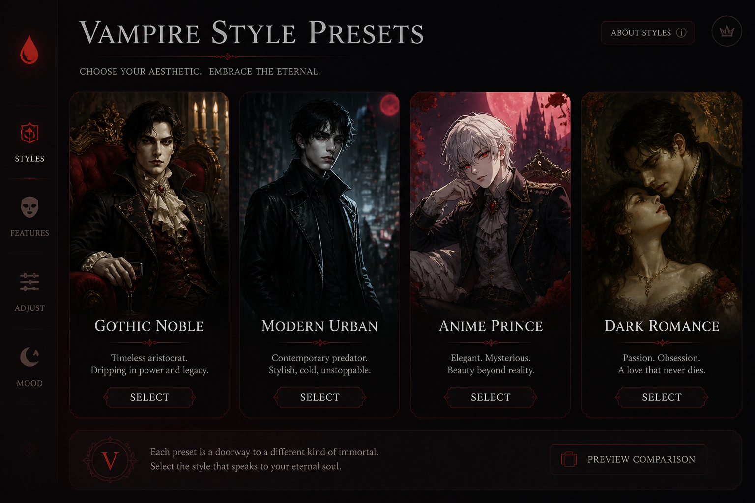 Pick a vampire style