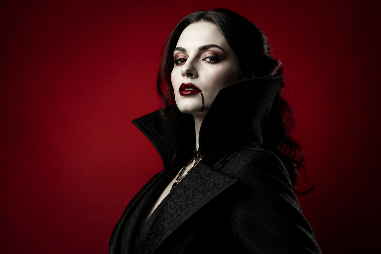 Editorial vampire fashion portrait