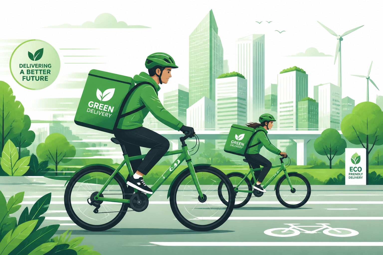 Eco delivery vector scene