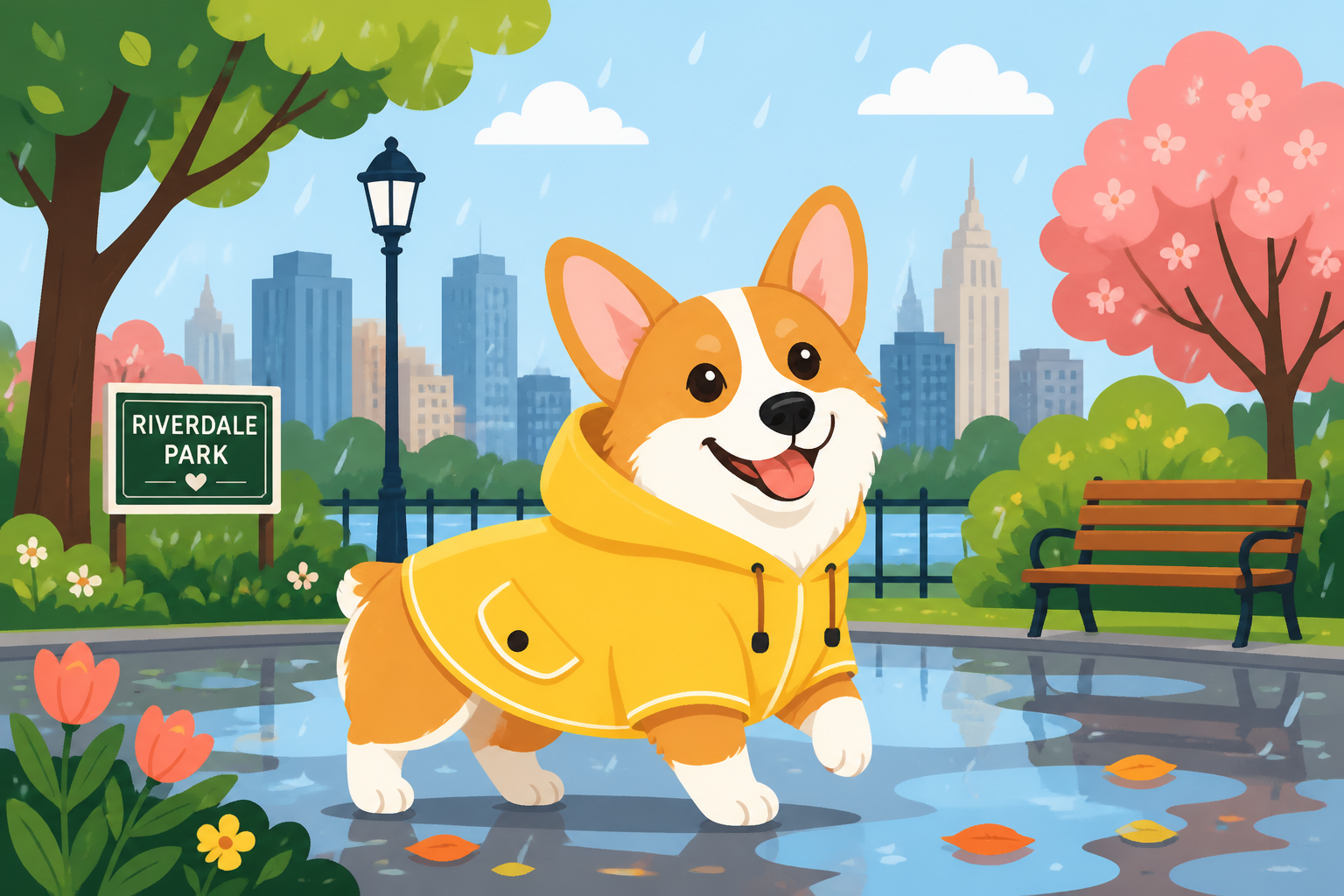 Playful dog vector scene