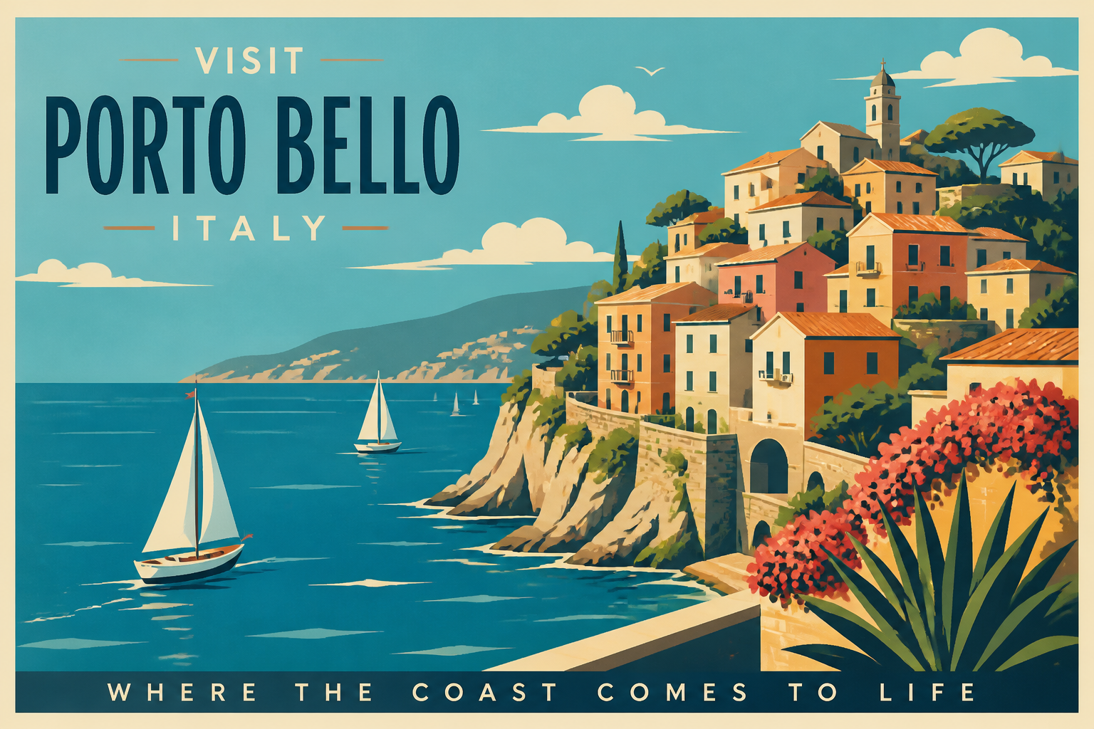 Coastal travel poster