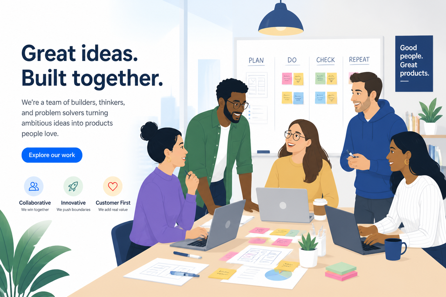 Startup team flat illustration