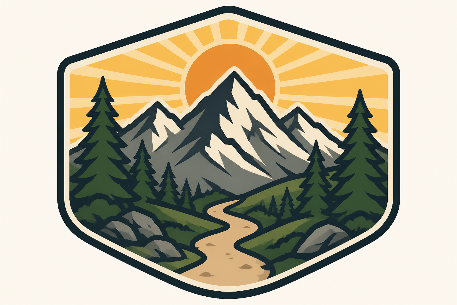 Mountain badge vector