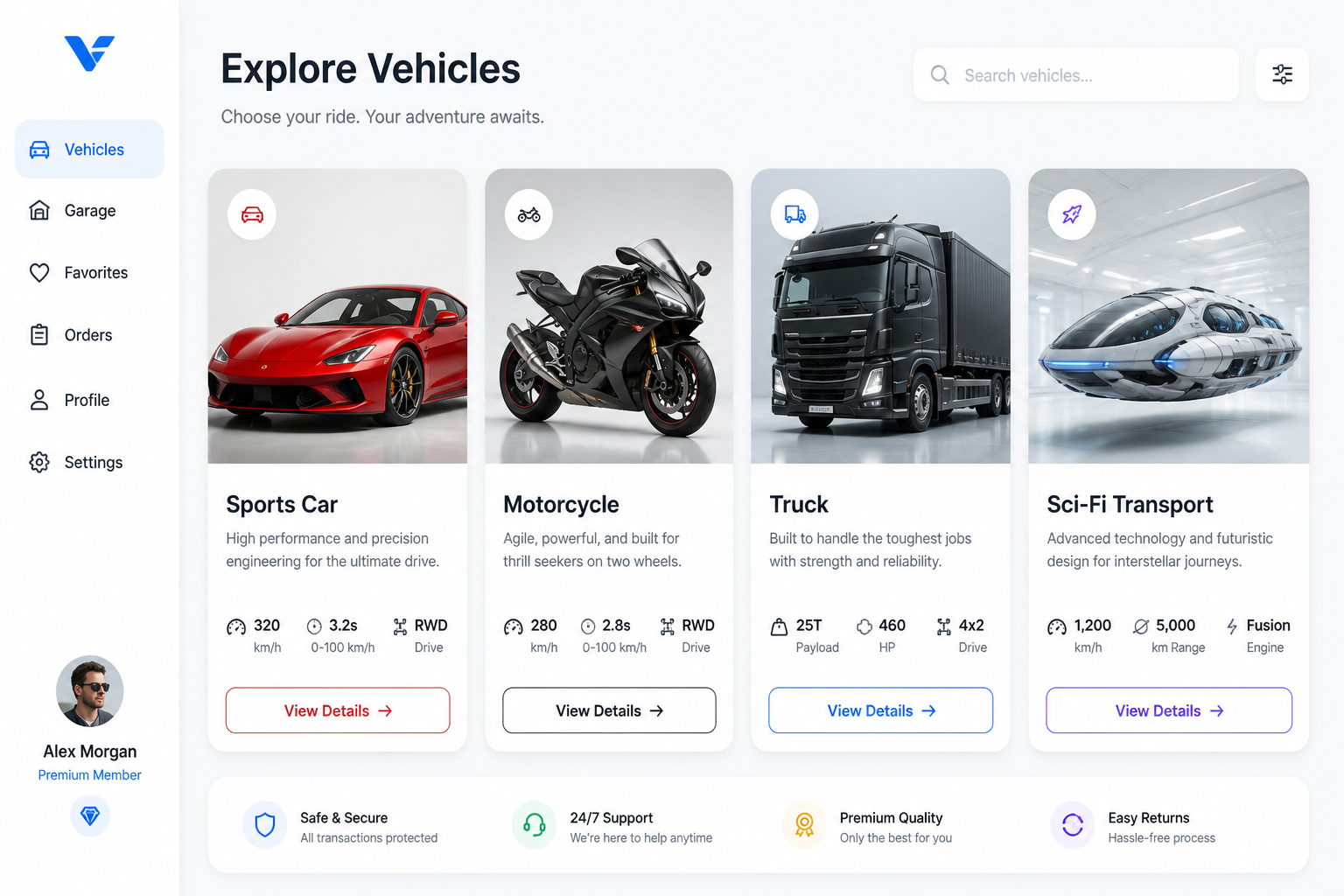 Pick a vehicle style