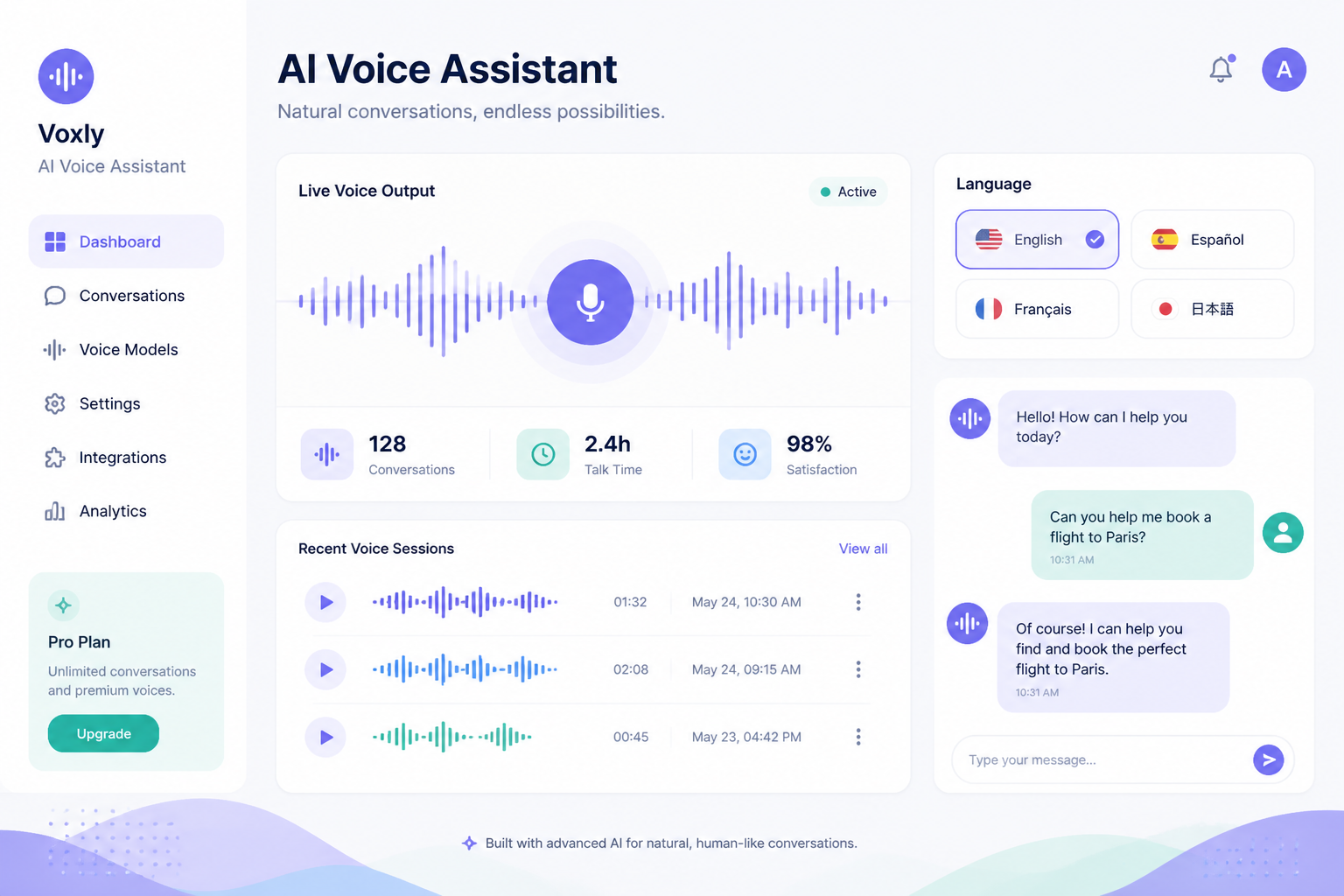 Voice assistant dashboard illustration