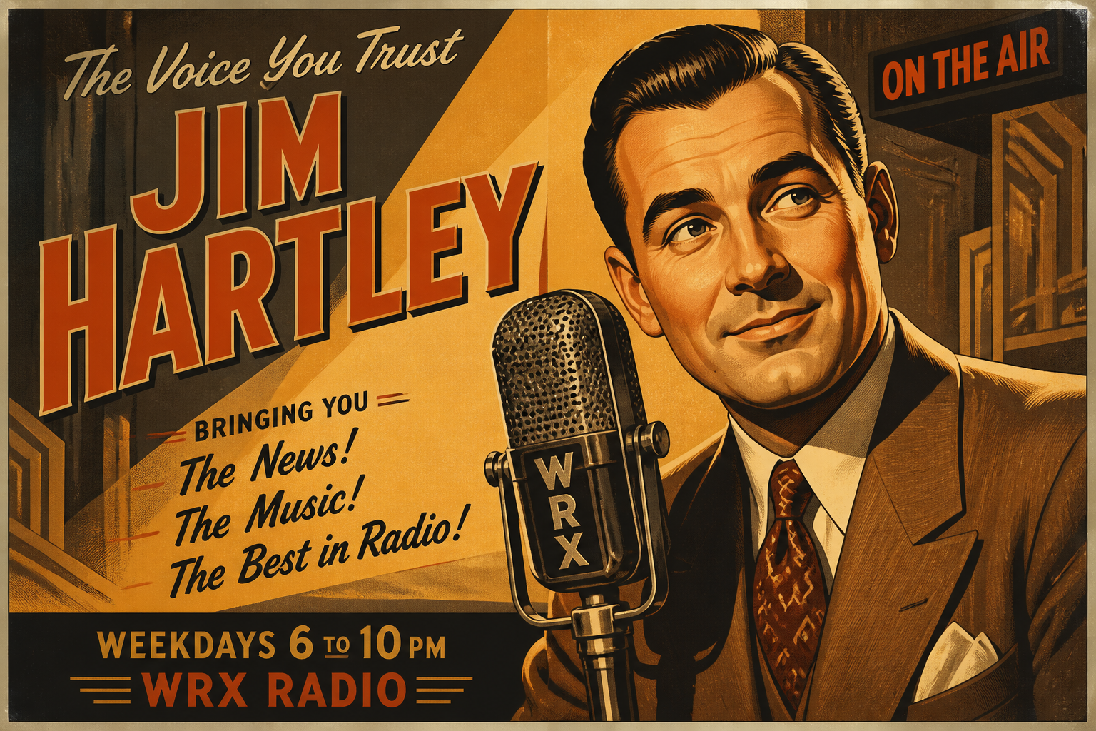 Retro announcer poster