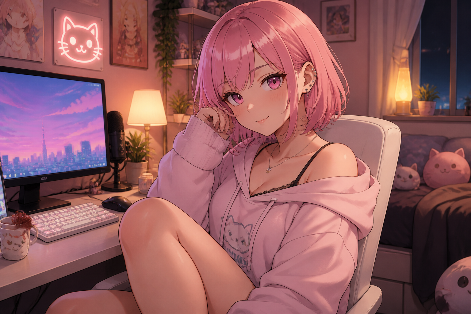 Cozy pastel room waifu
