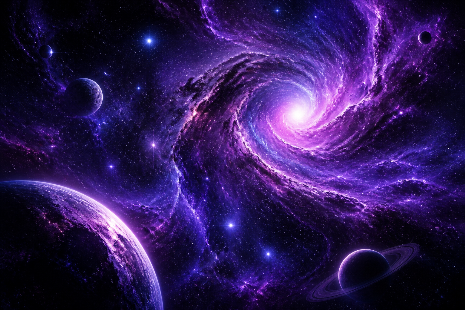 Purple nebula space view