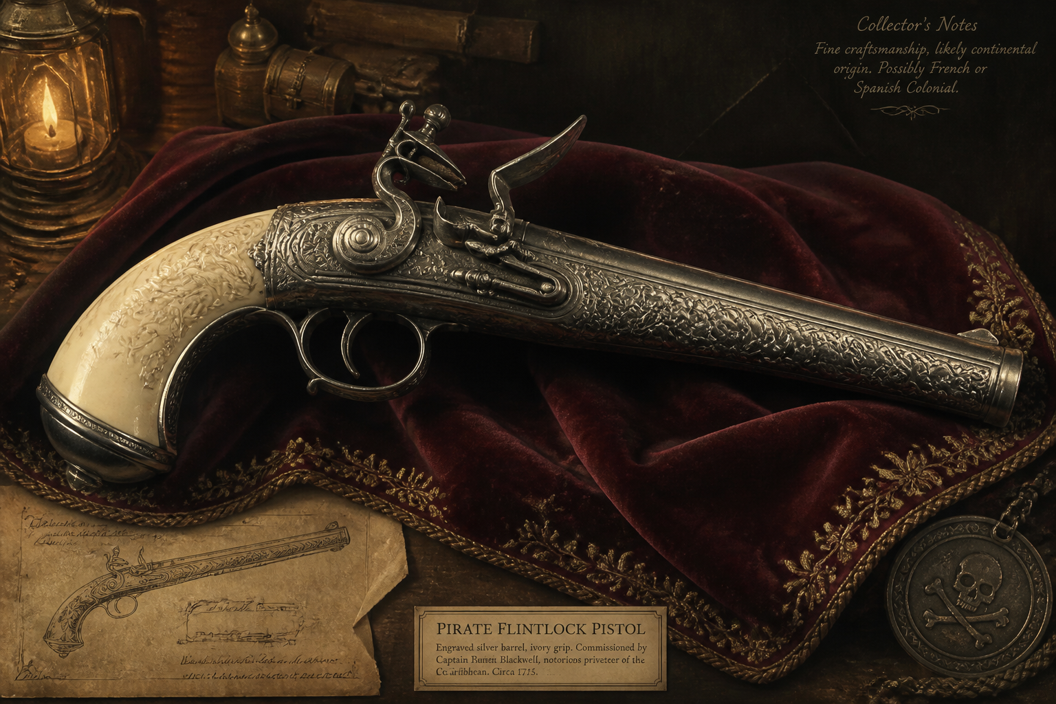 Collector flintlock pistol