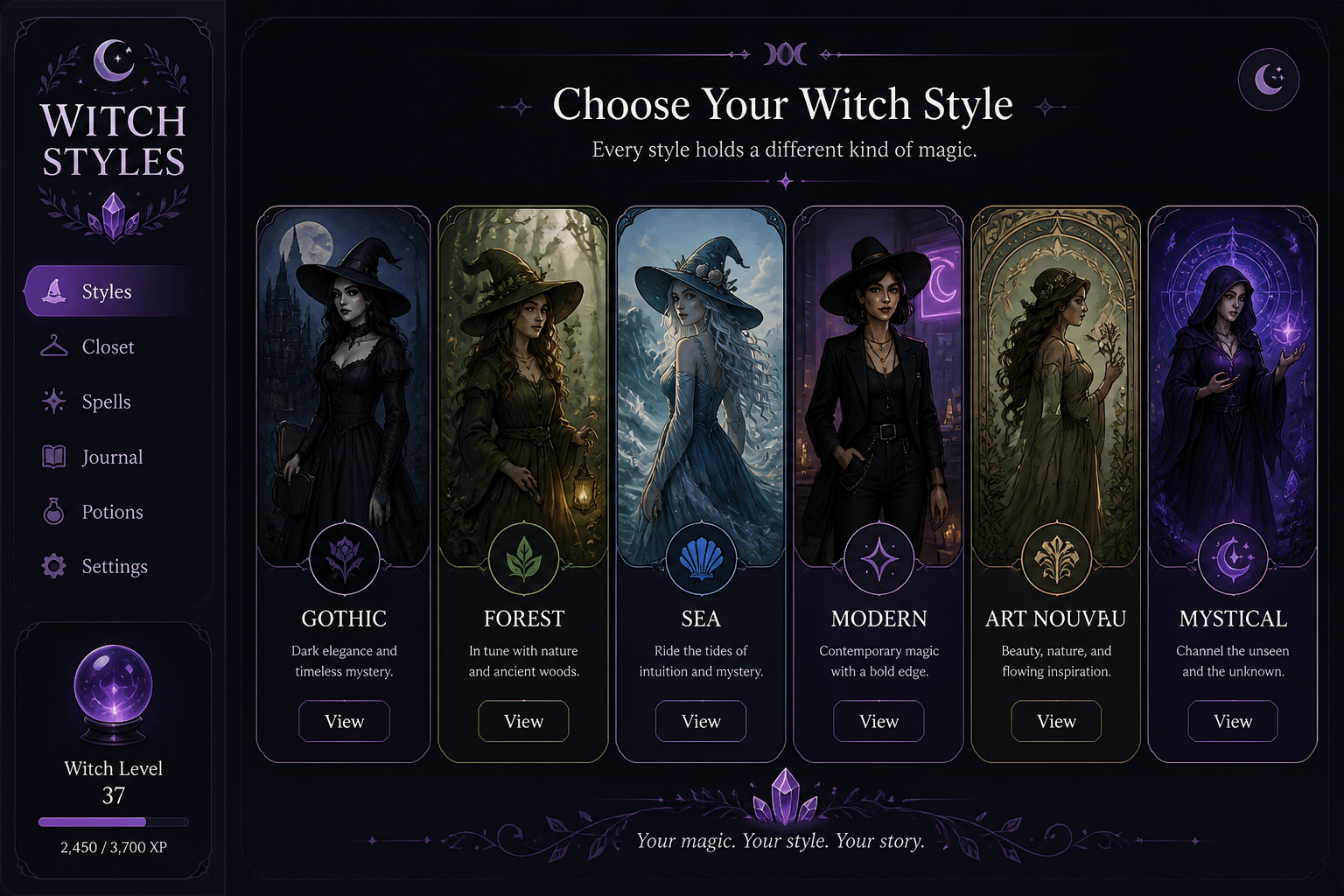 Pick a witch style