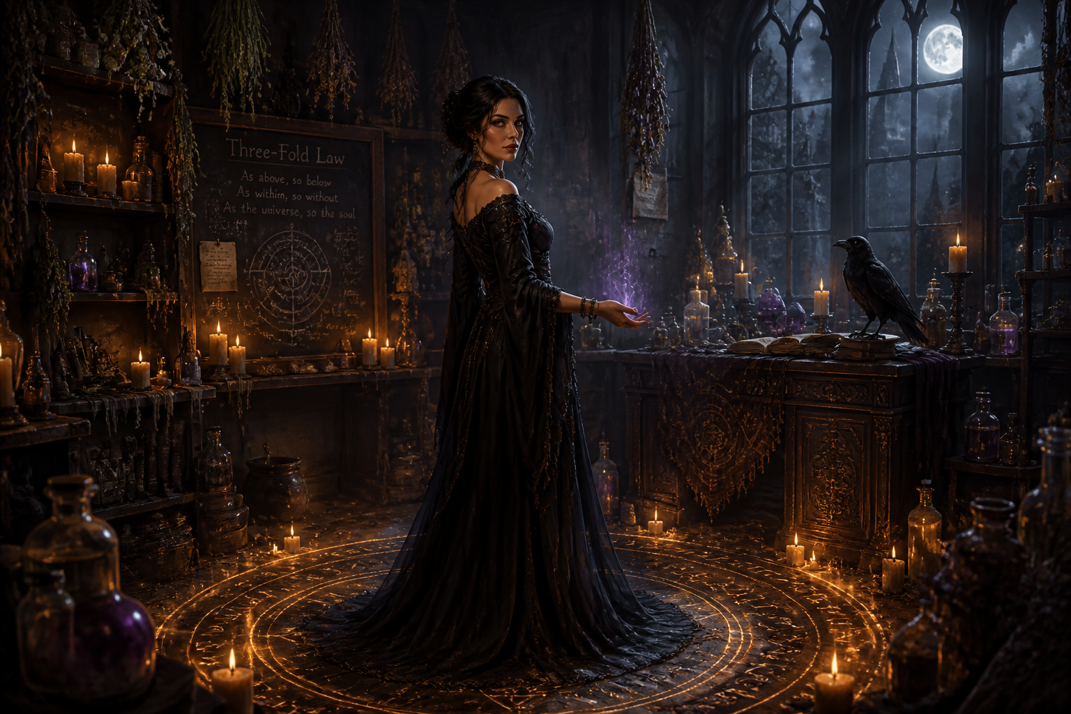 Rich magical scene details