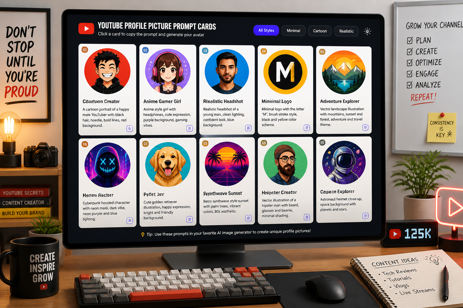 Prompt library for creators