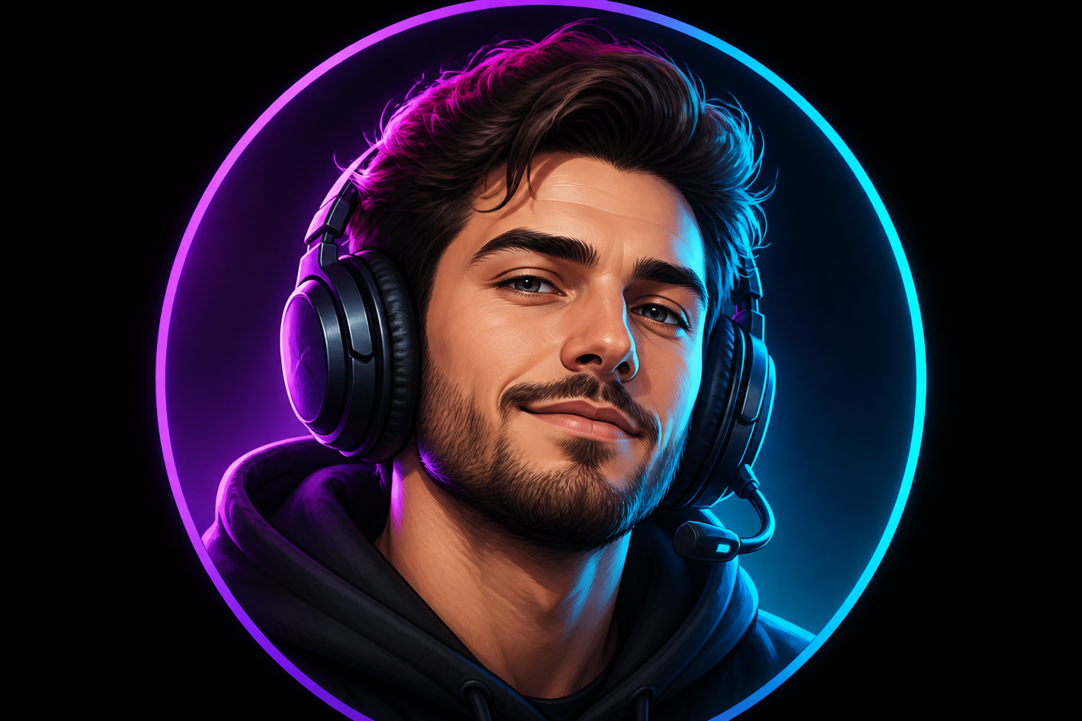 Gaming creator neon avatar