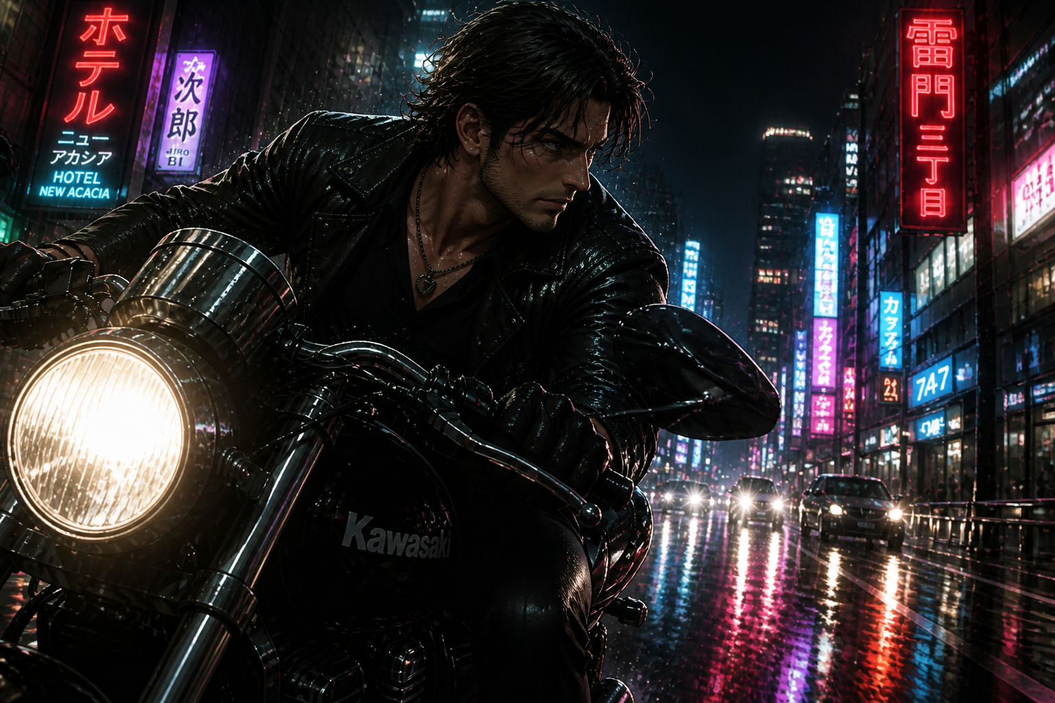 Rainy neon realism (after)