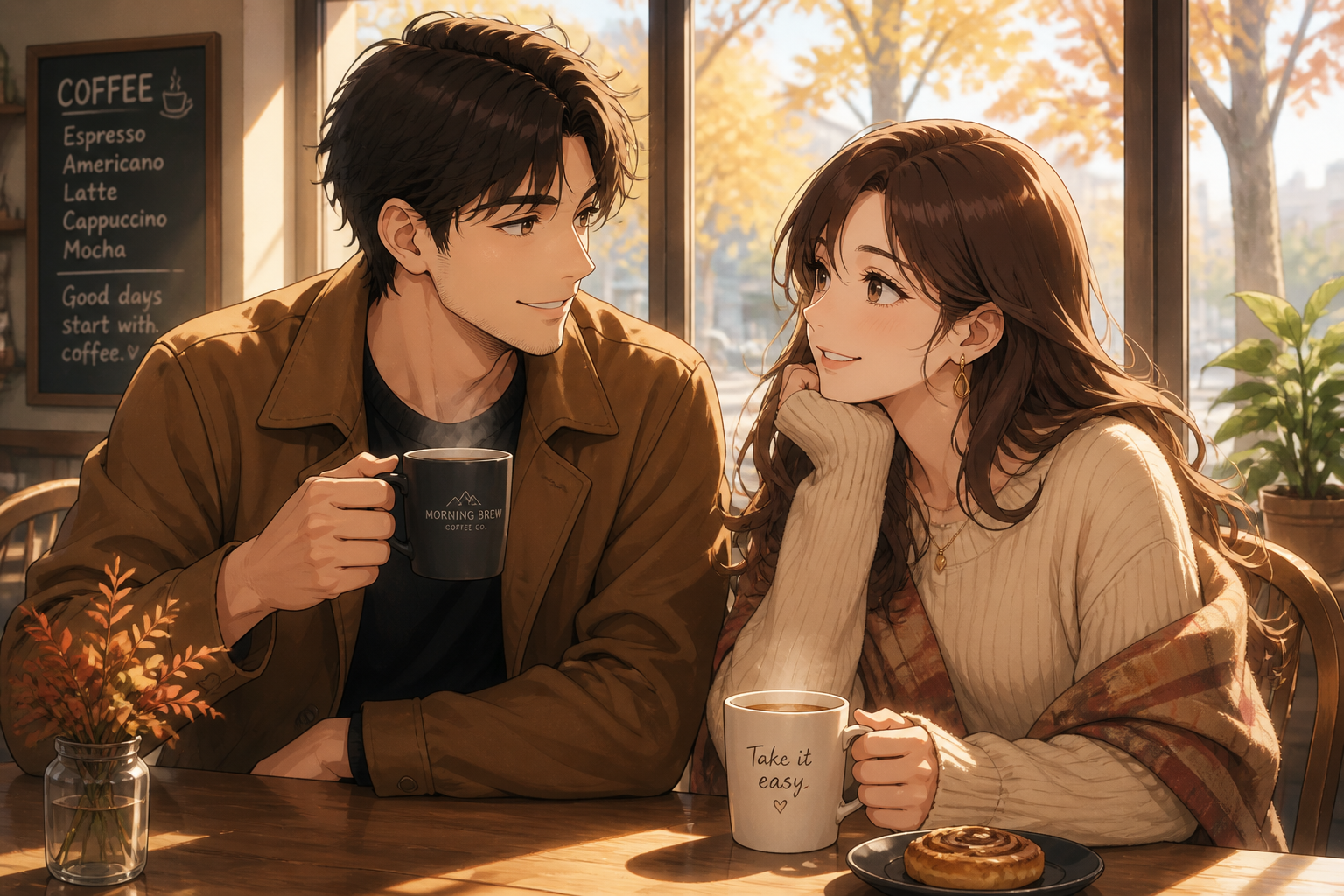 Cozy café scene (before)