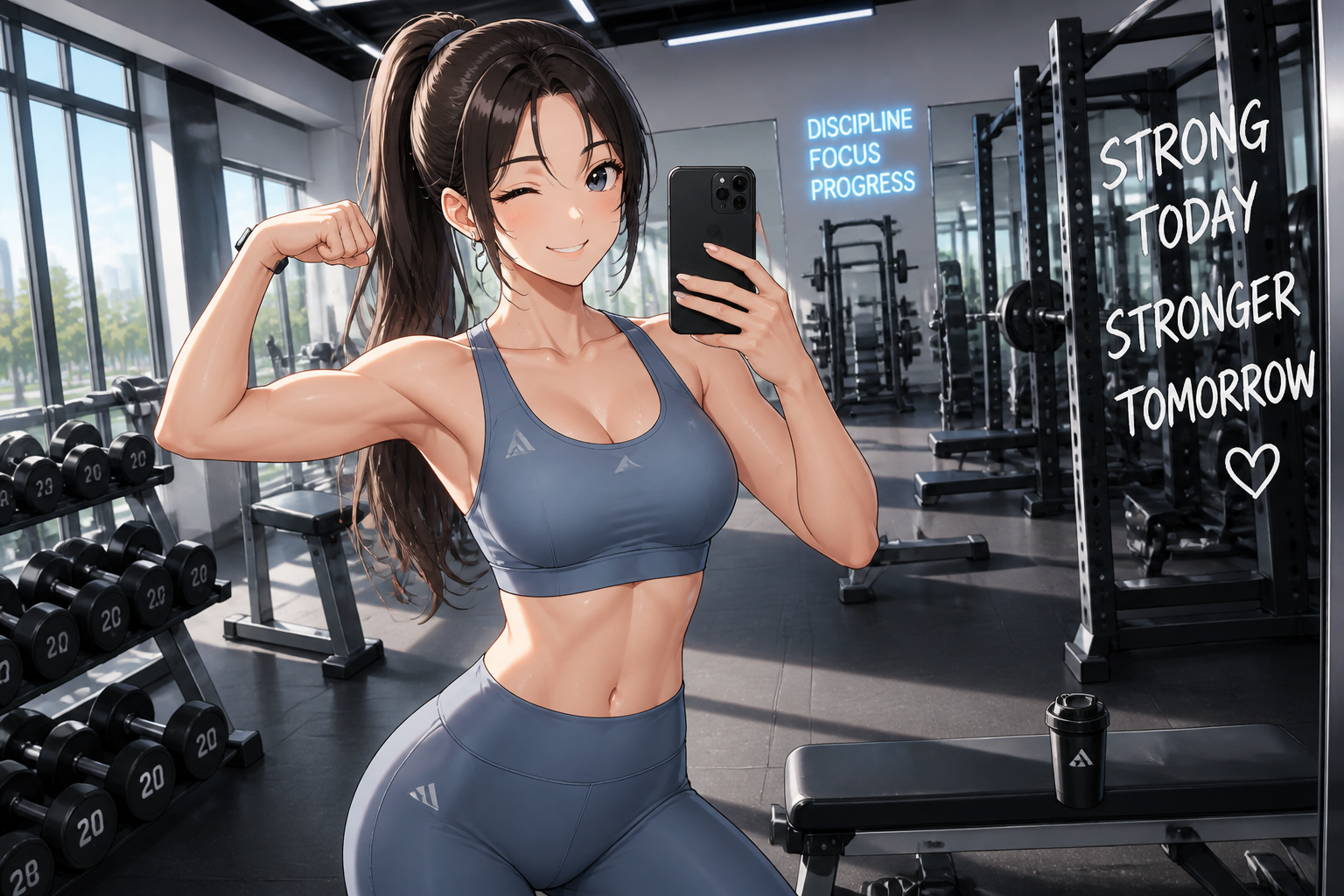 Gym selfie to photo (before)