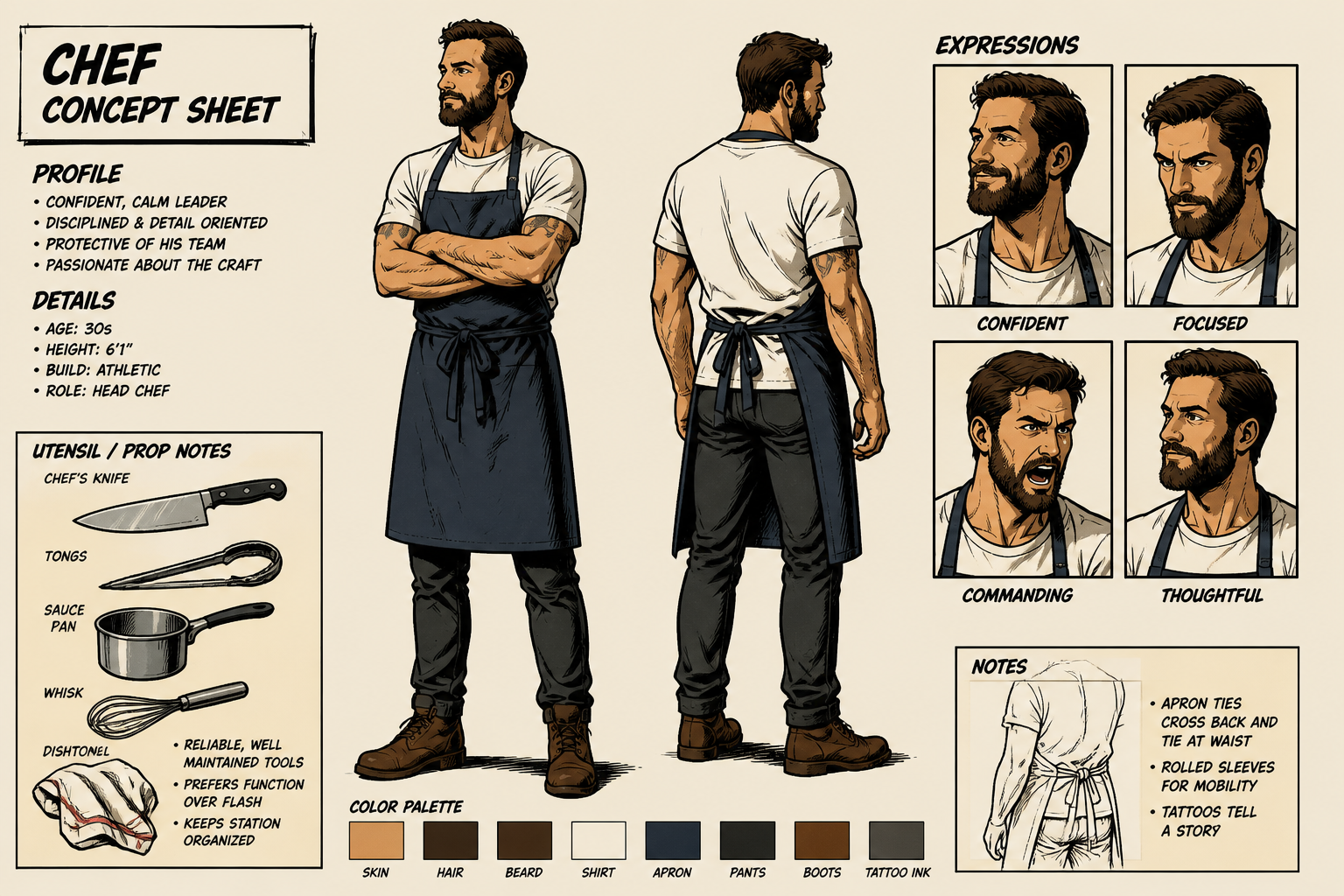 Comic chef sheet (after)