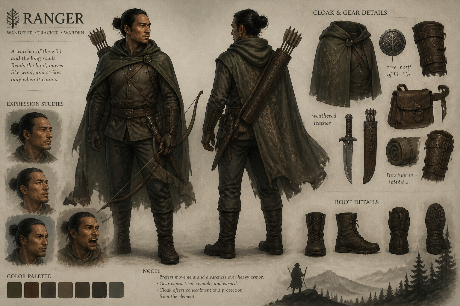 Fantasy ranger sheet (after)