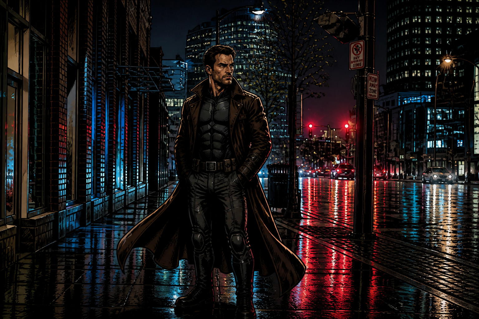 Comic-book vigilante (after)
