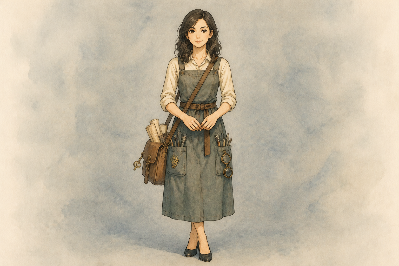 Ghibli watercolor inventor (after)