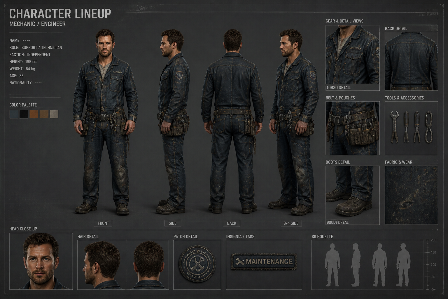 Space mechanic lineup (after)