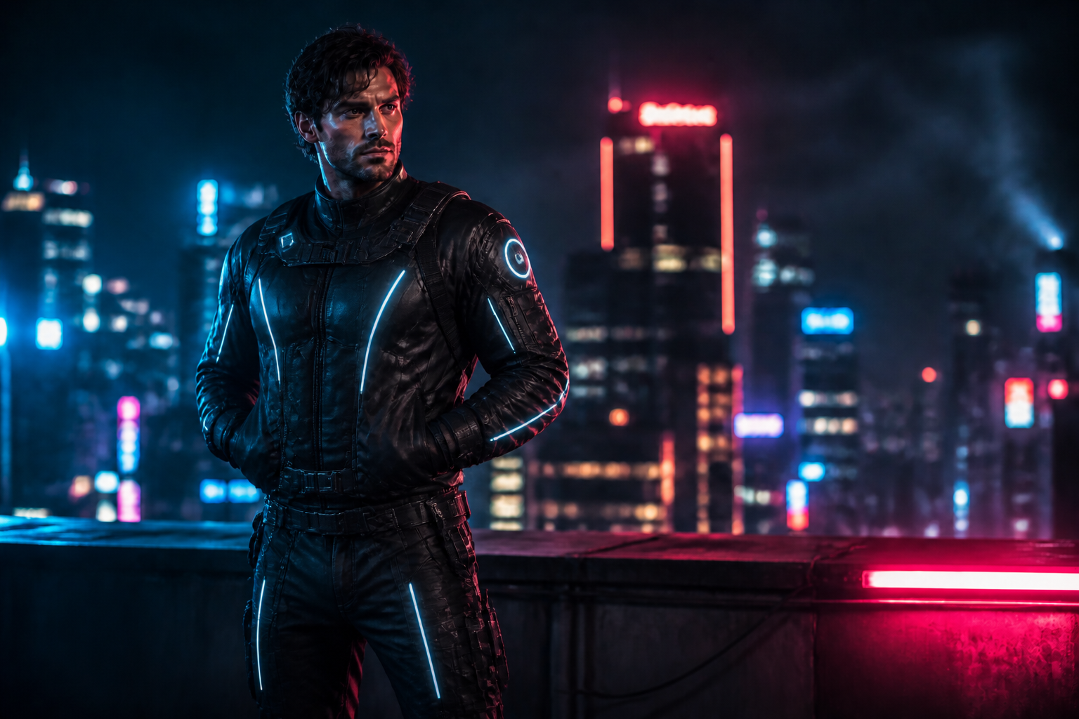 Futuristic pilot suit (after)