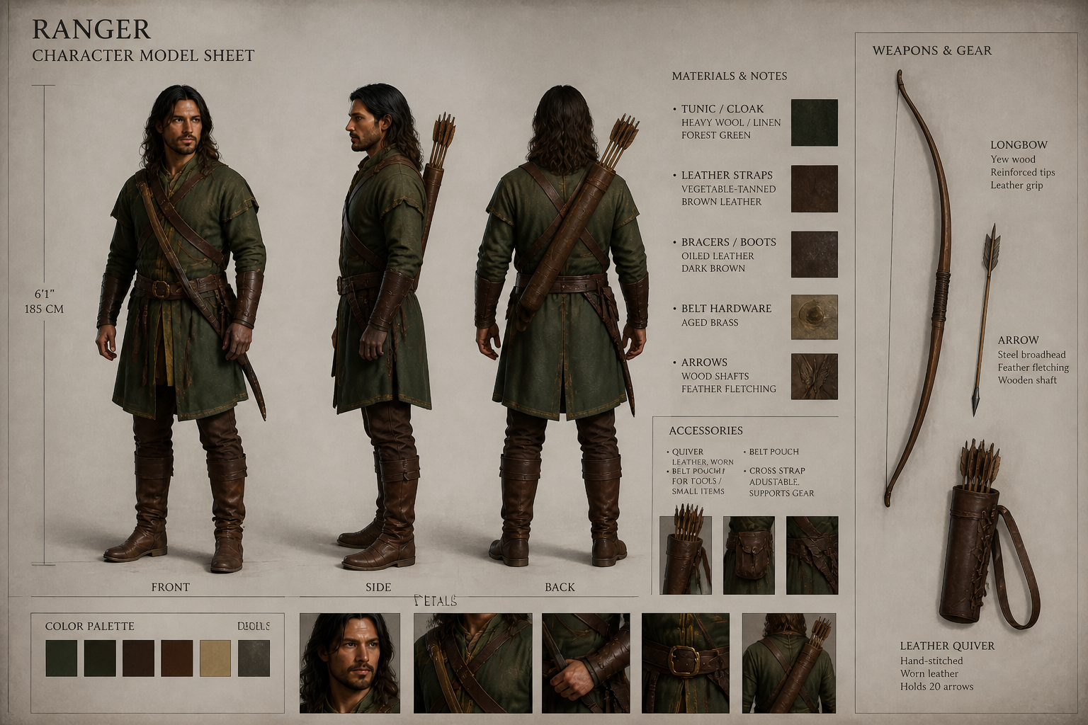 Ranger model sheet (after)