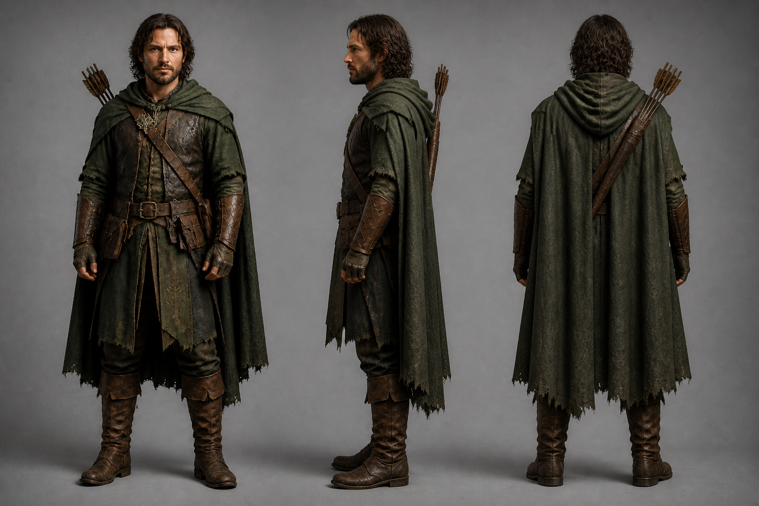 Fantasy ranger model sheet (after)
