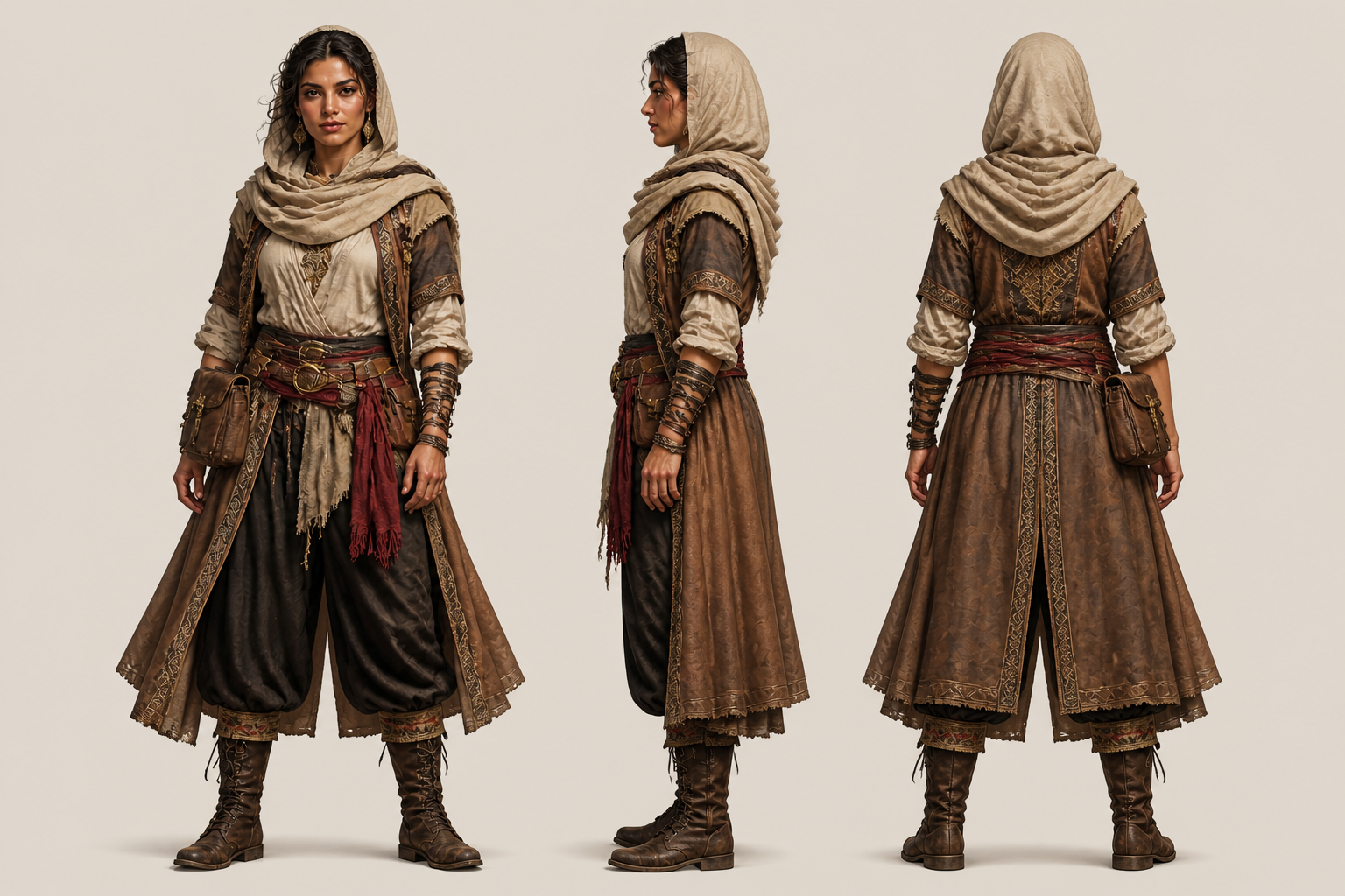 Desert traveler model sheet (after)
