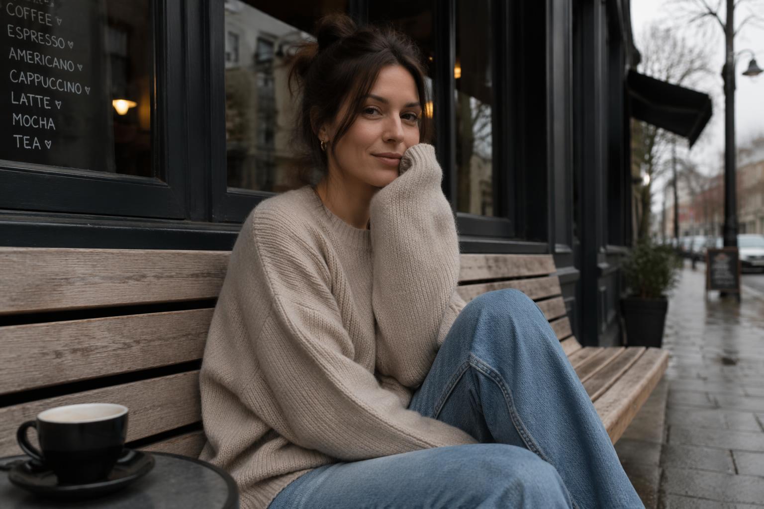 Casual candid cafe photo (before)