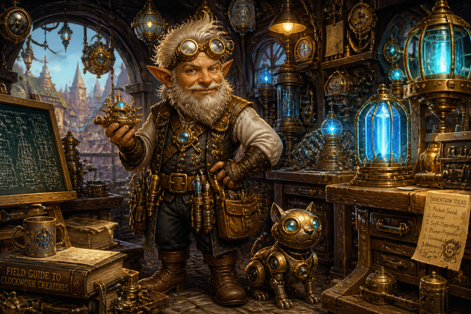 Gnome artificer workshop scene