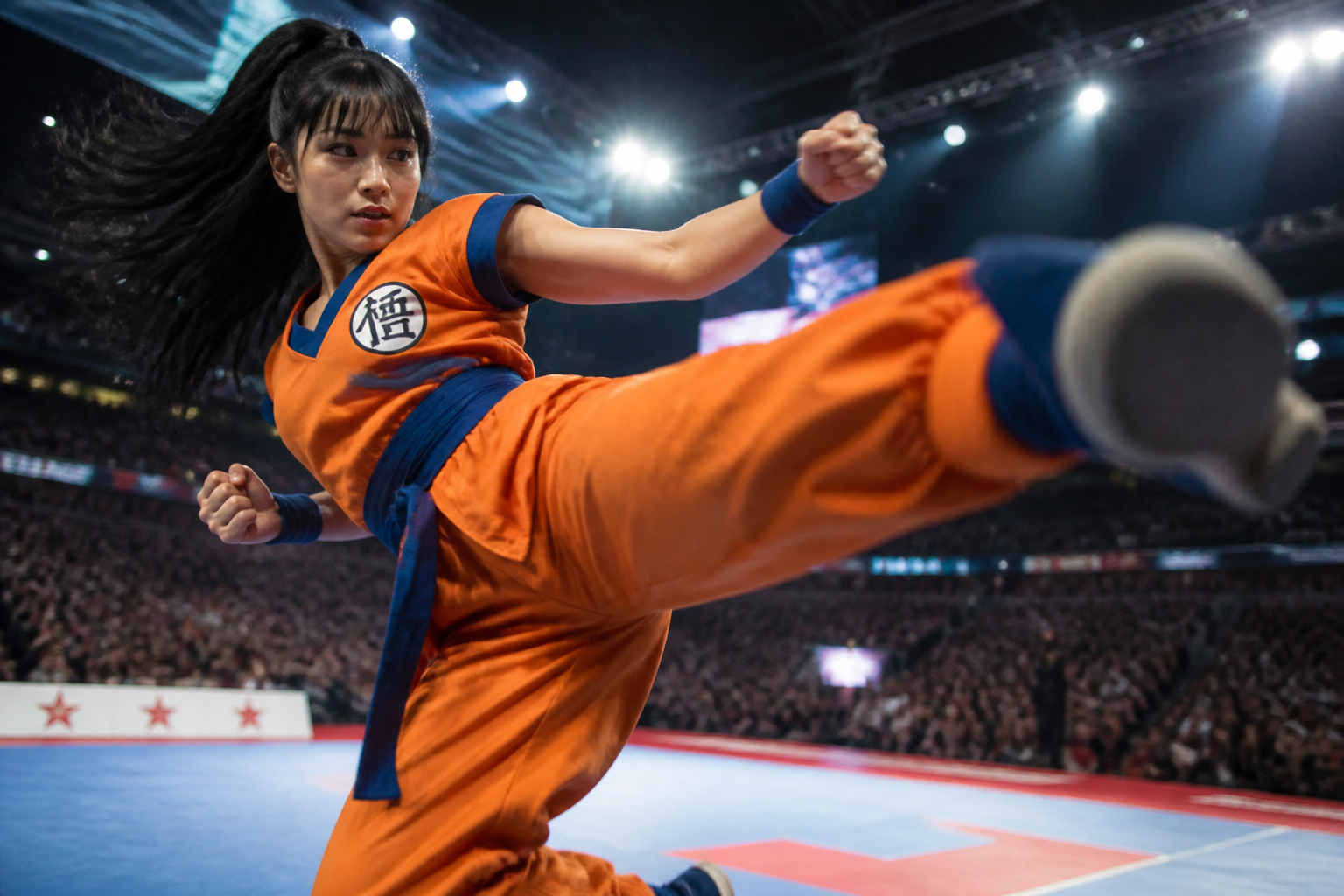 Tournament kick cosplay
