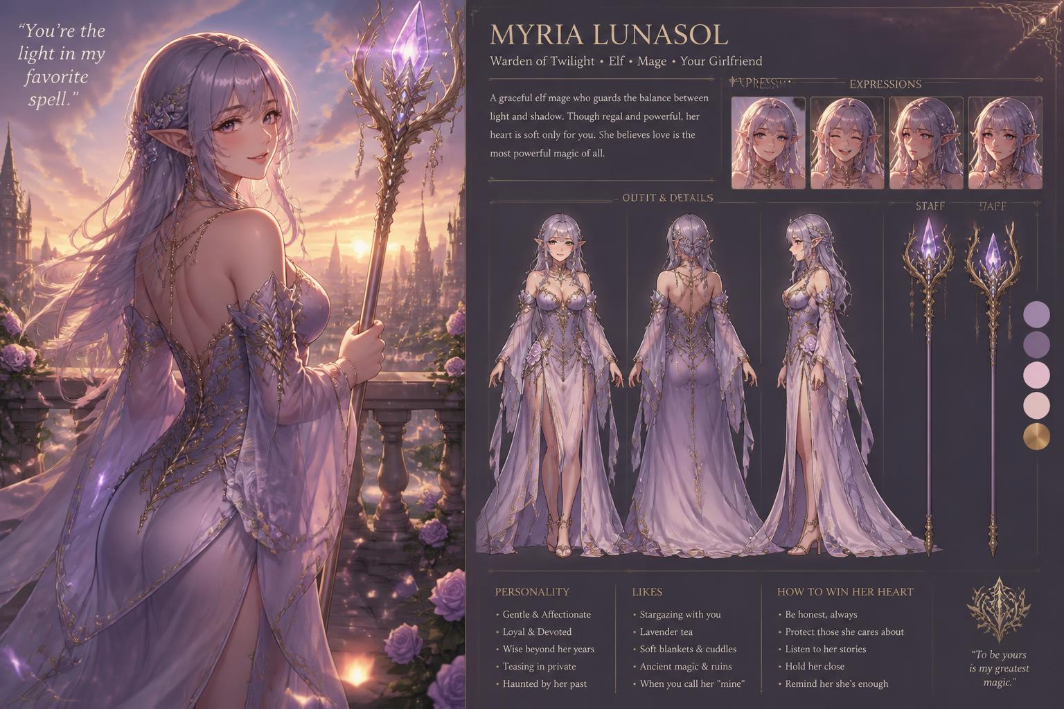 Romantic Fantasy Character Prompts