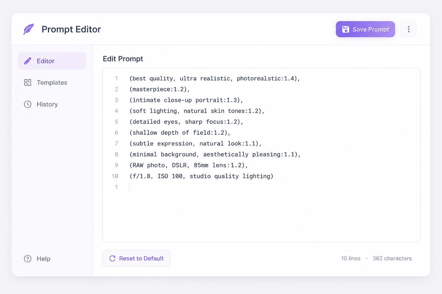 Start with the base prompt