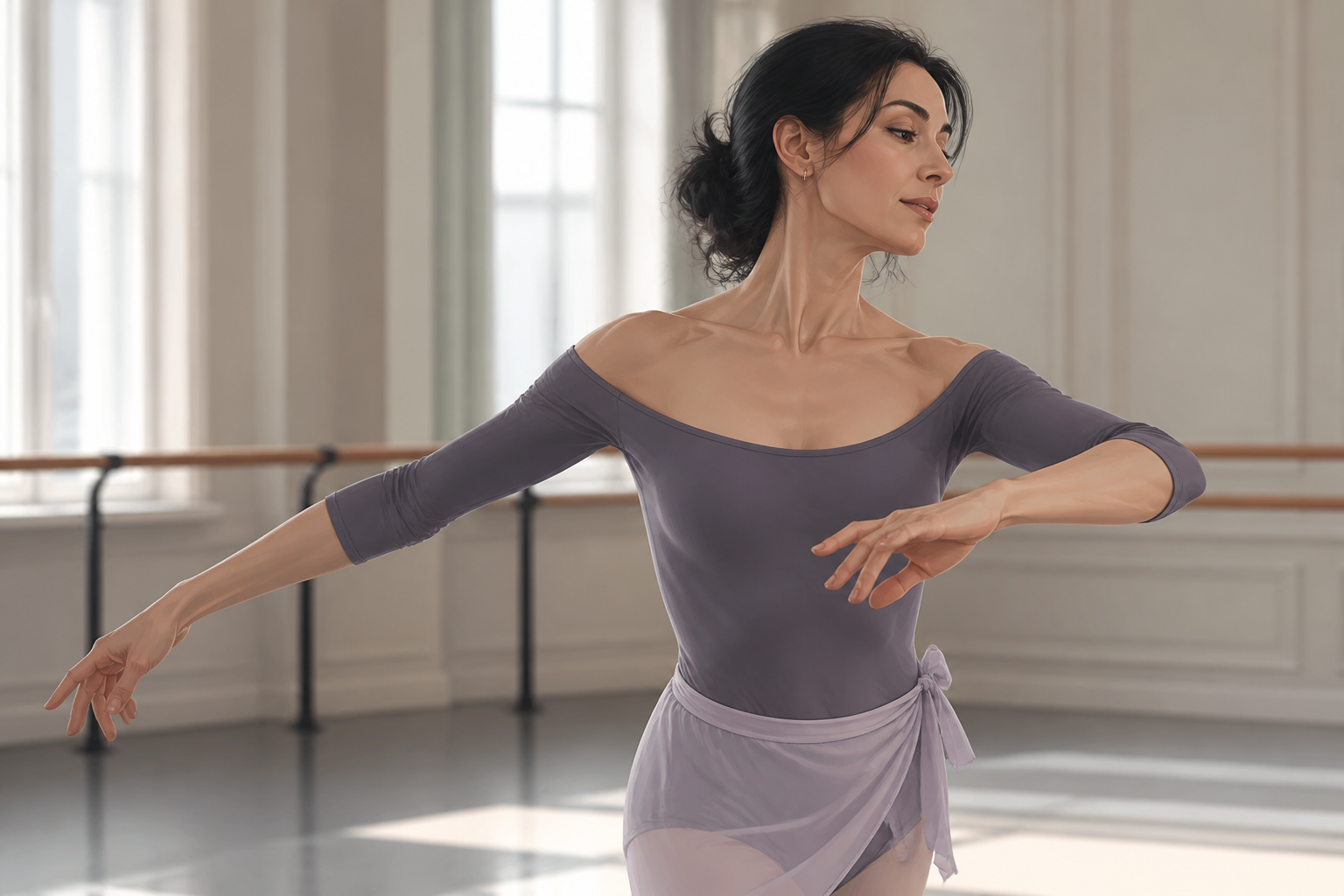 Ballet studio dancer character