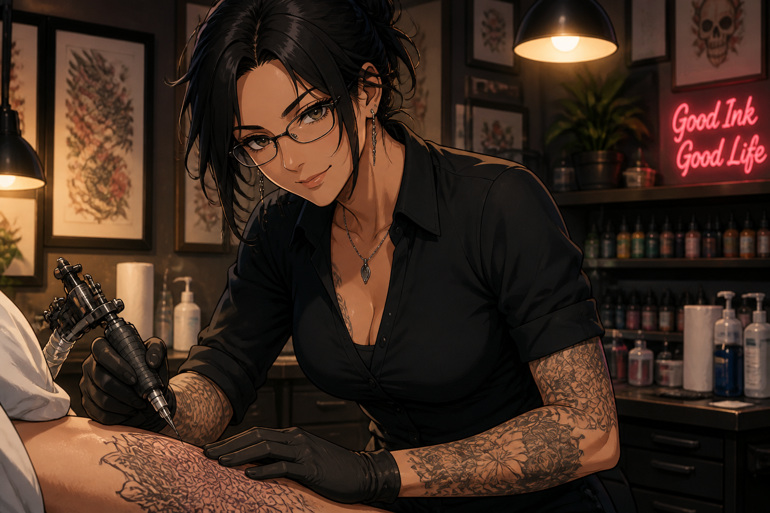 Tattoo artist anime character
